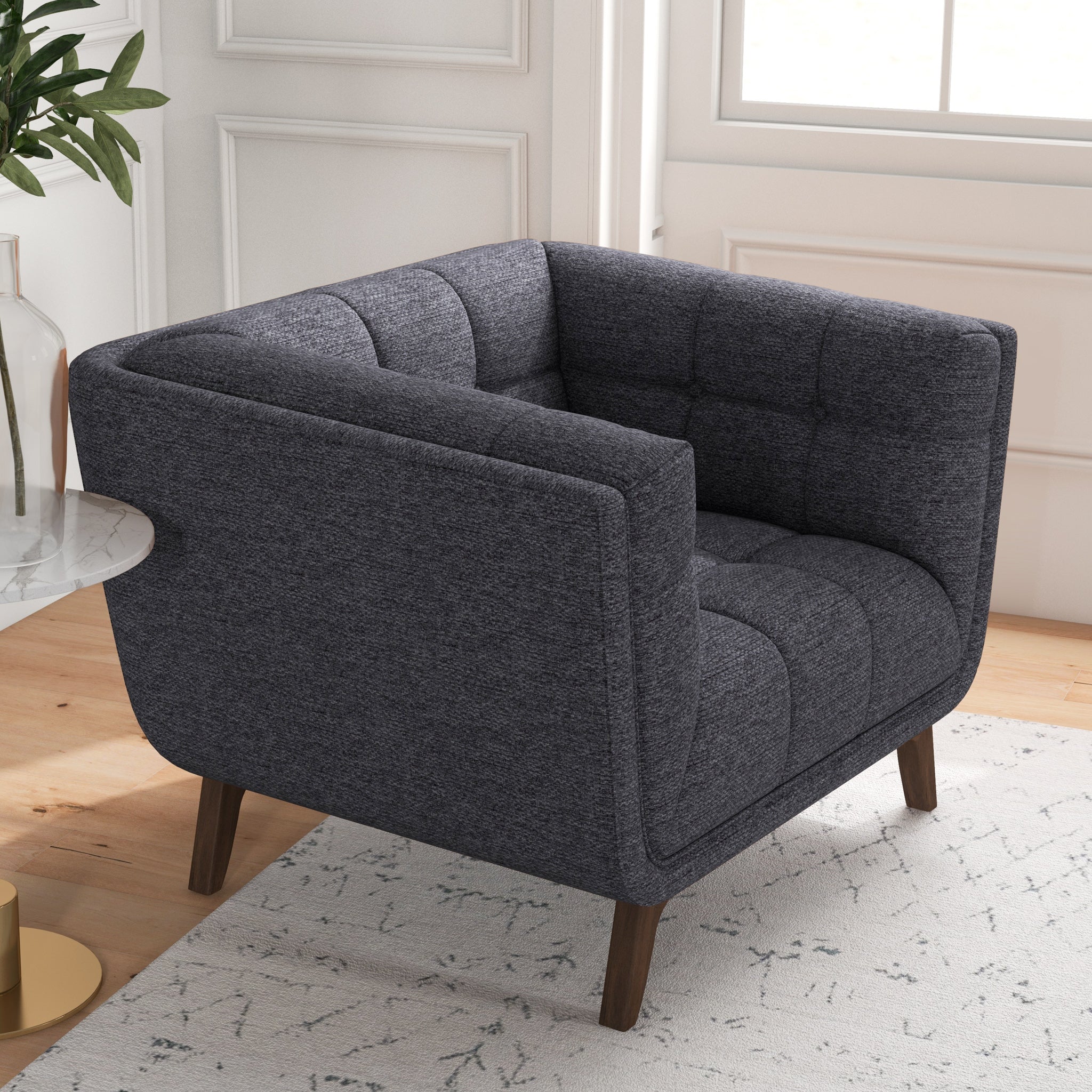 Kano Seaside Gray Fabric Lounge Chair - MidinMod