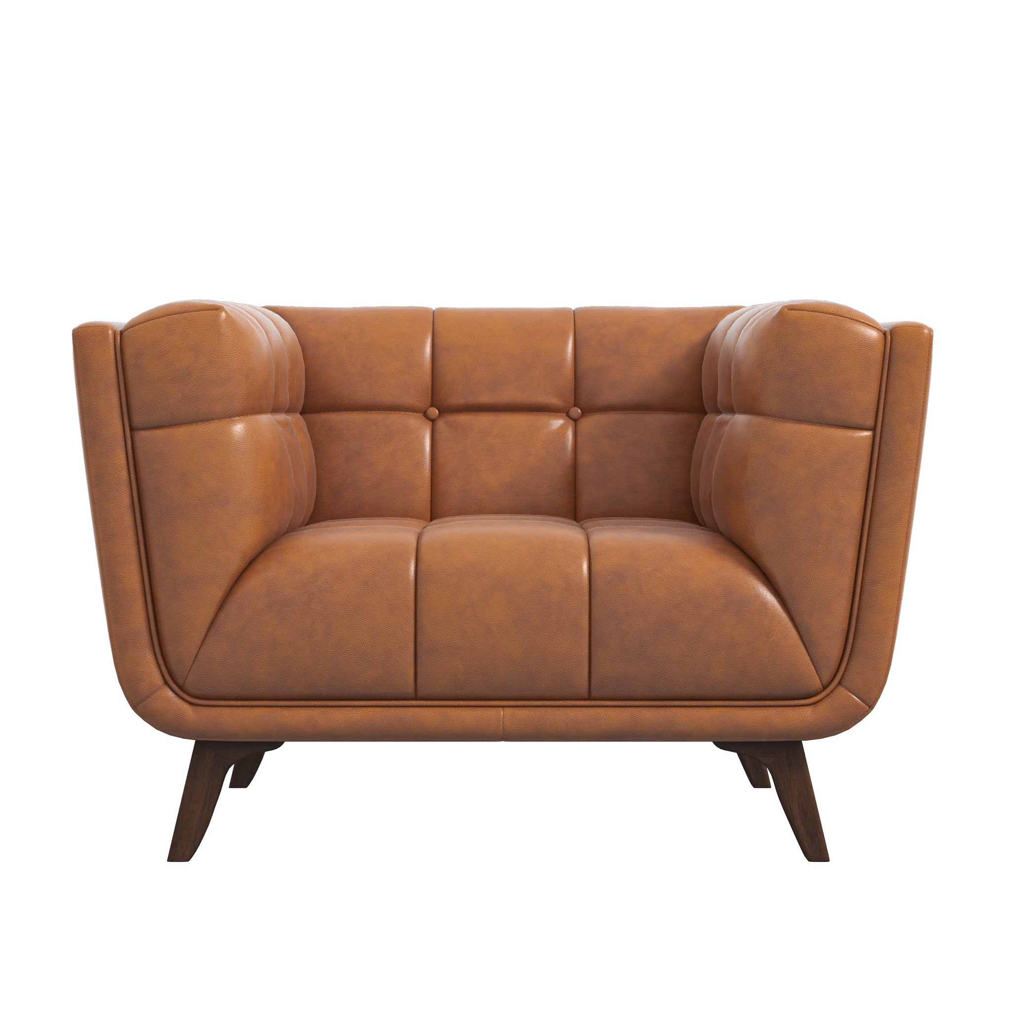 Kano Cognac Genuine Leather Lounge Chair - MidinMod