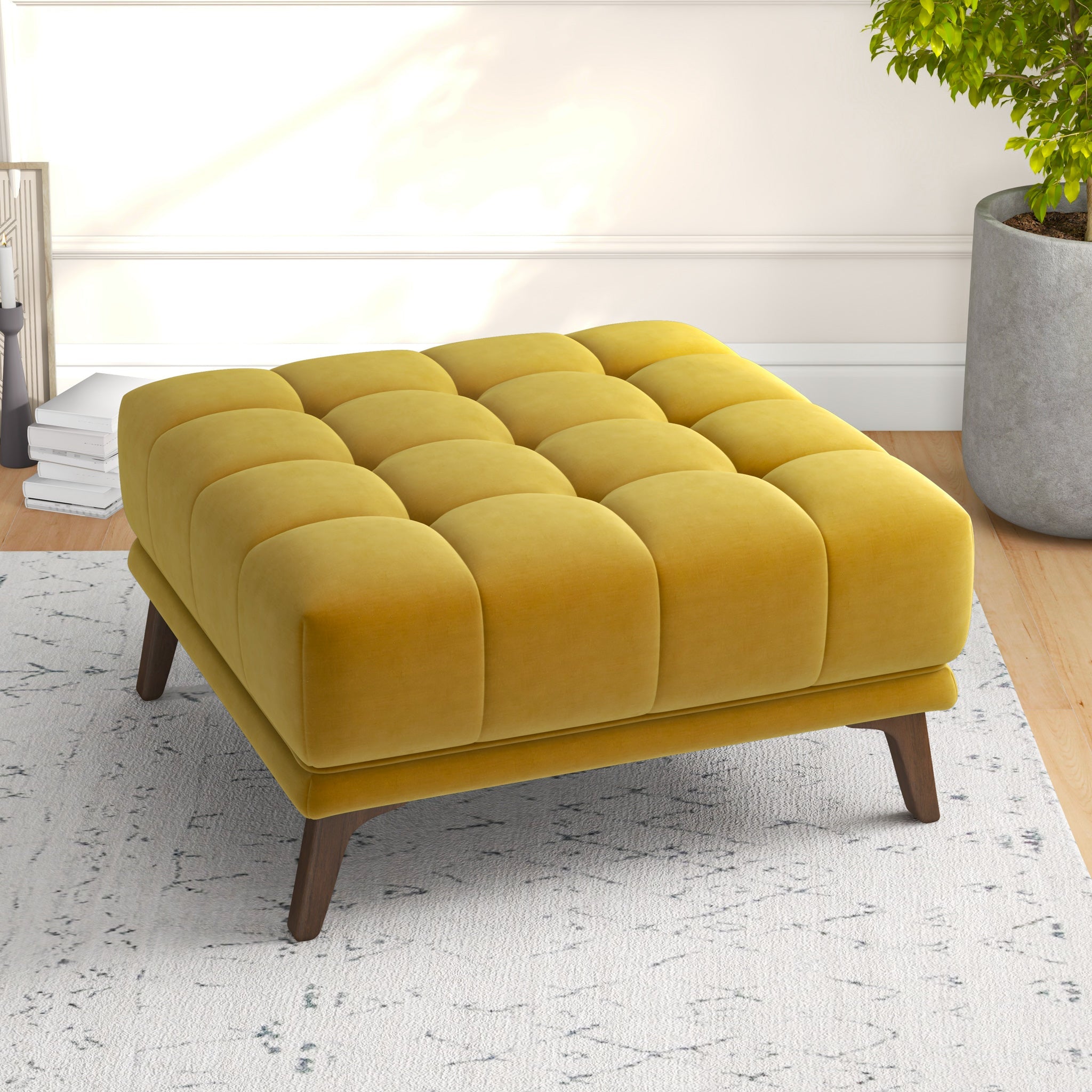 Kano Gold Velvet Ottoman - MidinMod