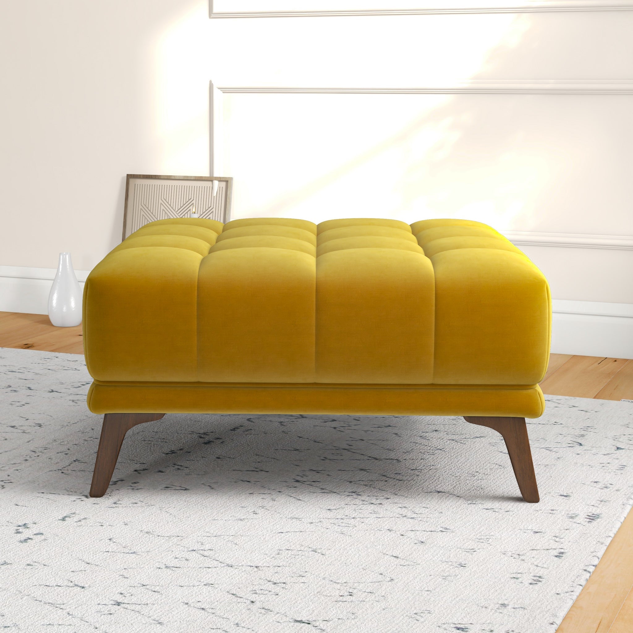 Kano Gold Velvet Ottoman - MidinMod