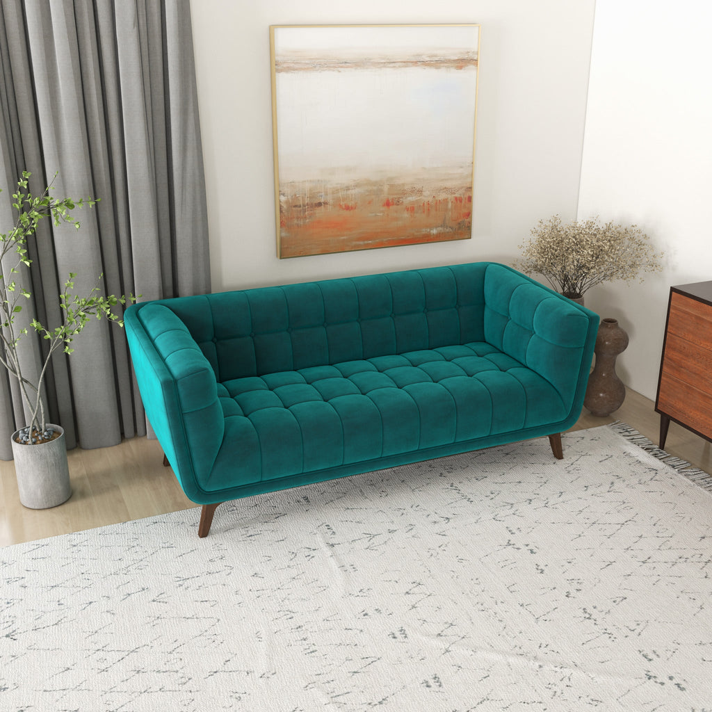 Kano Sofa 78" - Teal Velvet  | MidinMod | Houston TX | Best Furniture stores in Houston
