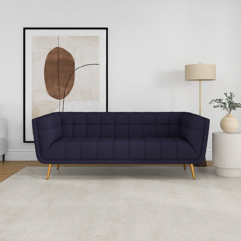 Kano Sofa Large-Dark Blue Boucle Metal Feet | MidinMod | TX | Best Furniture stores in Houston