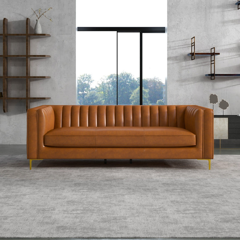 Kendra Sofa - Cognac Leather | MidinMod | Houston TX | Best Furniture stores in Houston