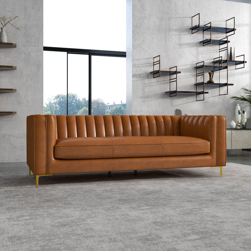 Kendra Sofa - Cognac Leather | MidinMod | Houston TX | Best Furniture stores in Houston