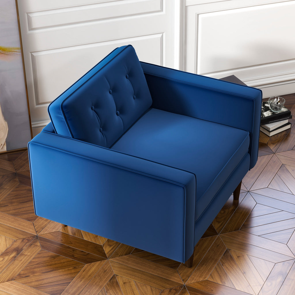 Kirby Lounge Chair (Navy Blue Velvet) | Mid in Mod | Houston TX | Best Furniture stores in Houston