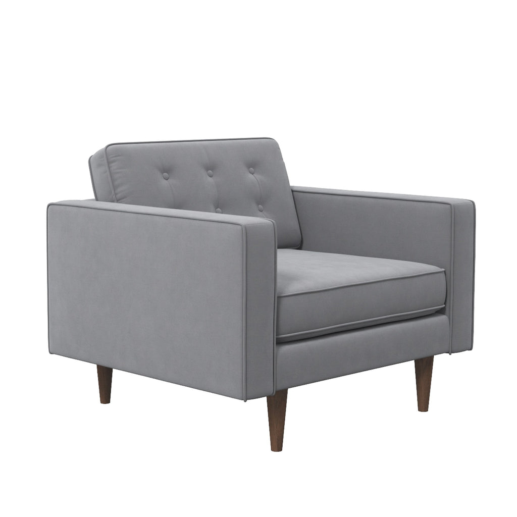 Kirby Lounge Chair - Grey Velvet | MidinMod | Houston TX | Best Furniture stores in Houston