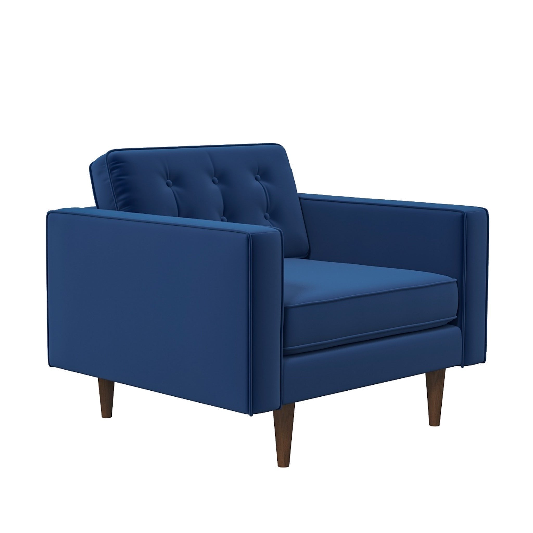 Kirby Lounge Chair Navy Blue Velvet Mid in Mod Houston TX