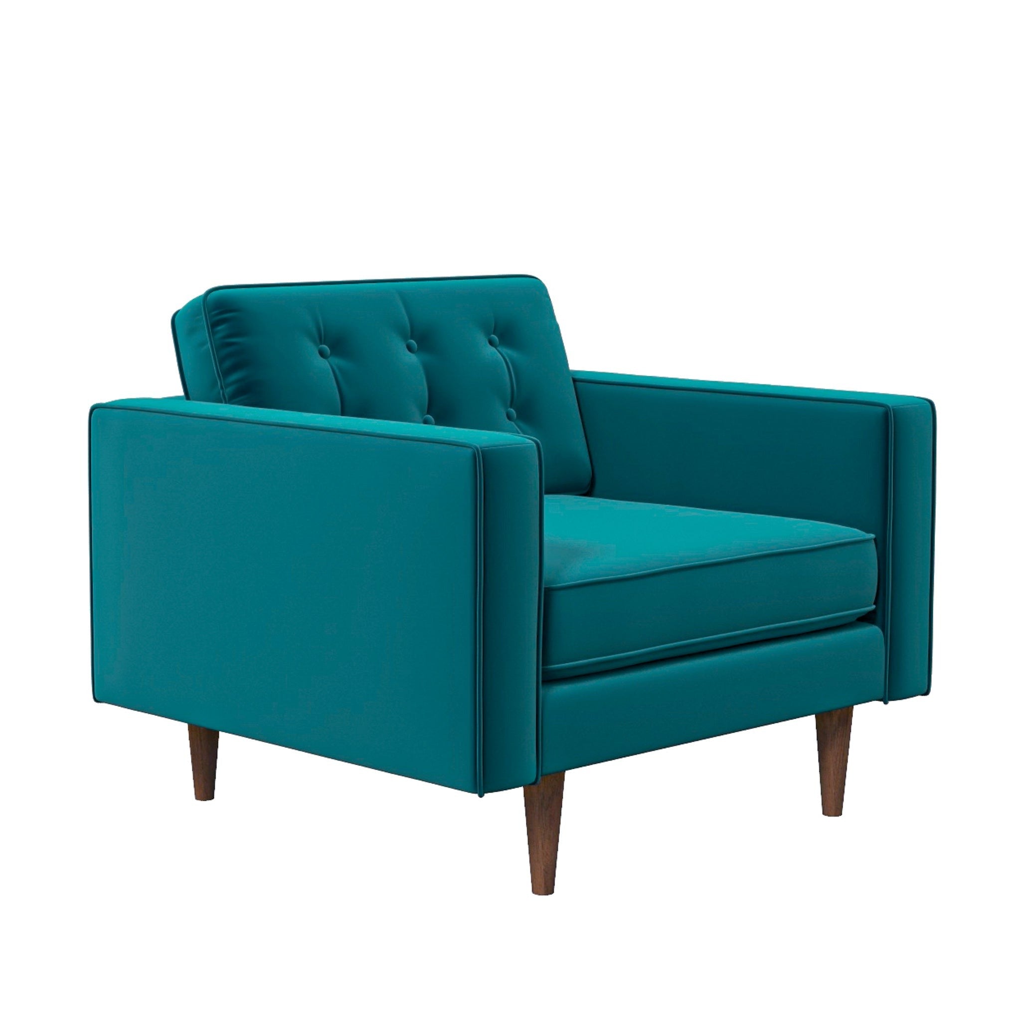 Kirby Teal Velvet Arm Chair - MidinMod