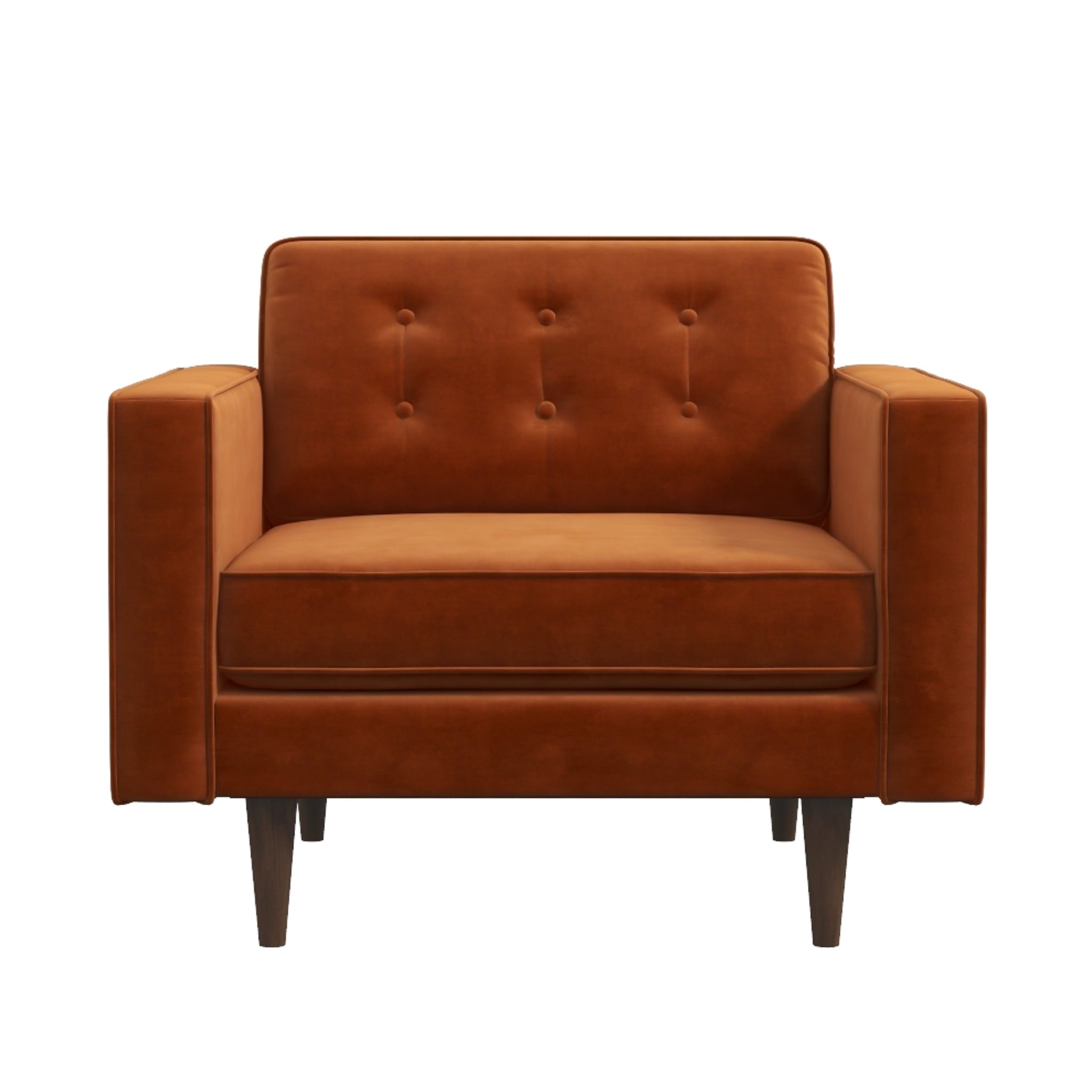 Kirby Lounge Chair Burnt Orange Velvet - MidinMod