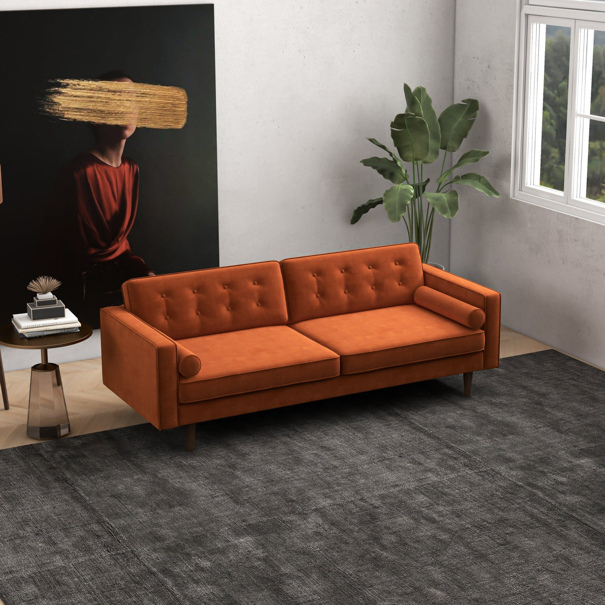 Kirby Sofa (Burnt Orange) | Mid in Mod | Houston TX | Best Furniture stores in Houston
