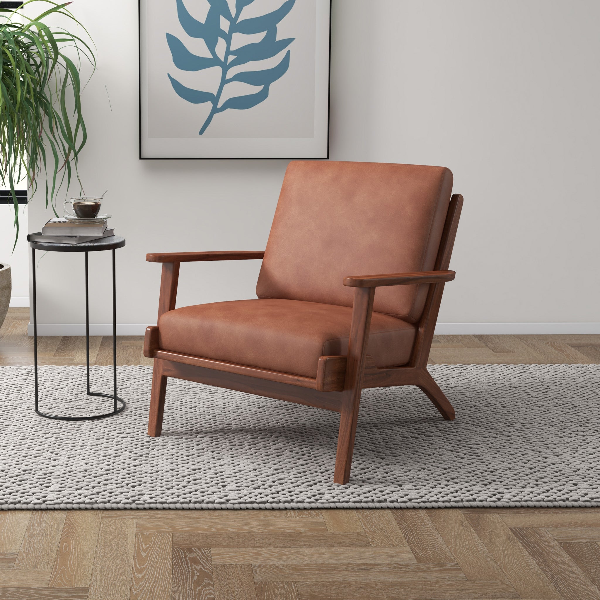 Kyle Cognac Leather Armchair