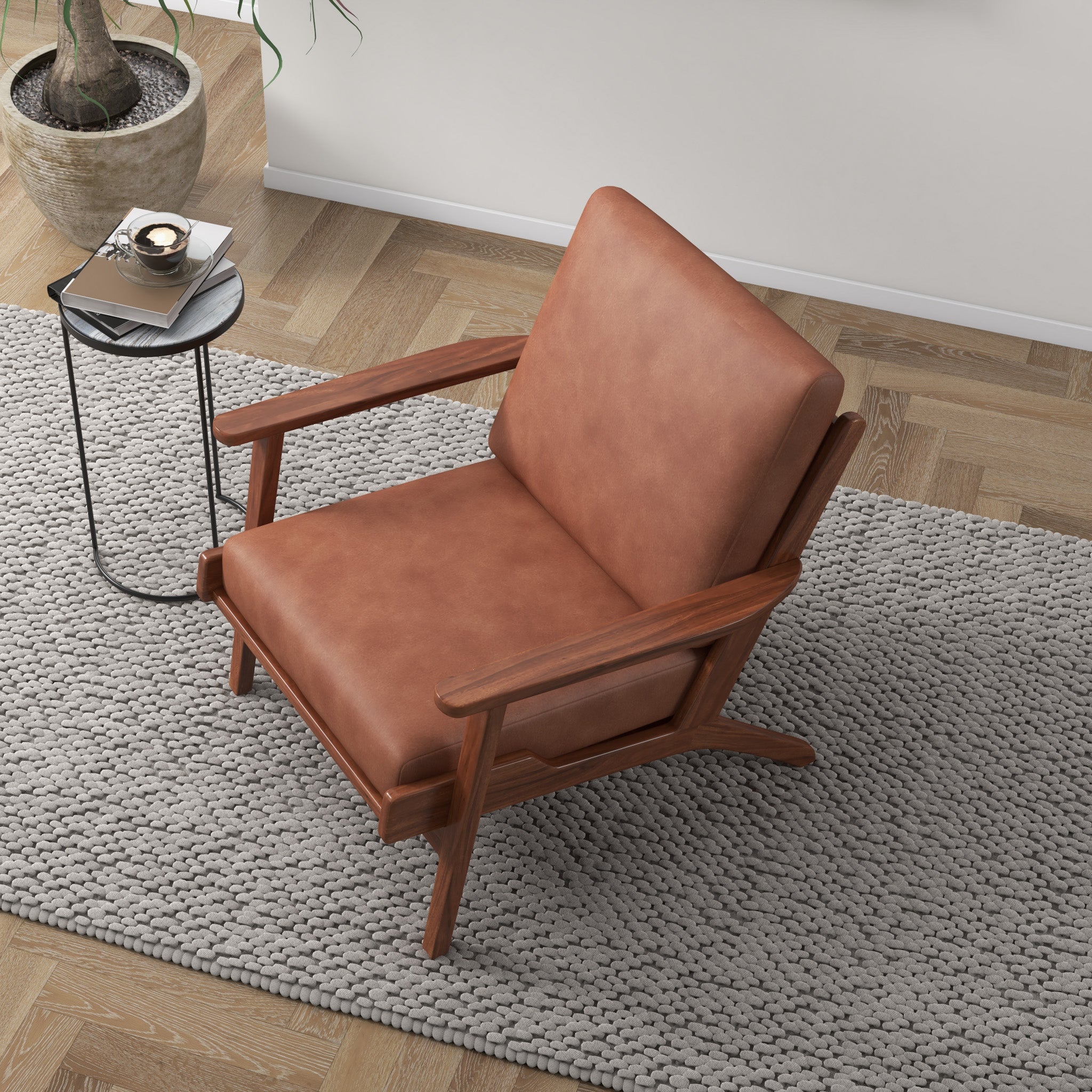 Kyle Lounge Chair Dark Tan Mid in Mod Houston TX MidinMod