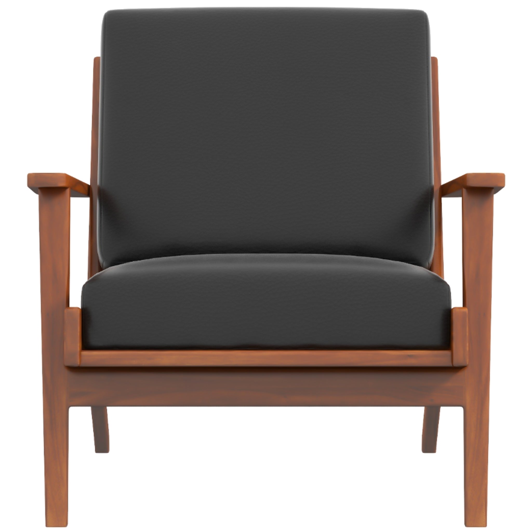 Kyle Black Leather Armchair - MidinMod