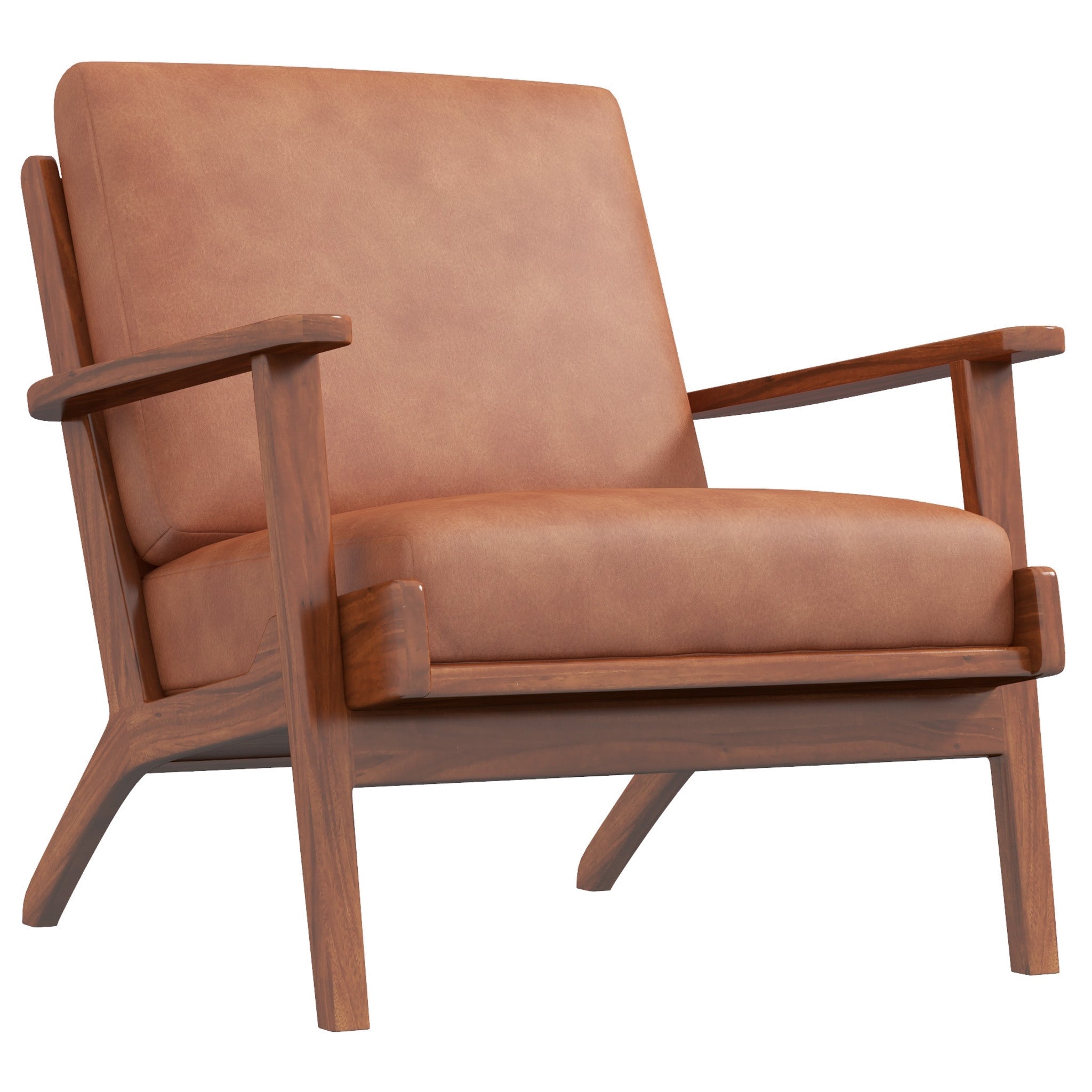 Mid century discount accent chair leather