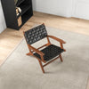 Lento Black Strap Leather Teak Wood Lounge Chair | Mid in Mod | Houston TX | Best Furniture stores in Houston