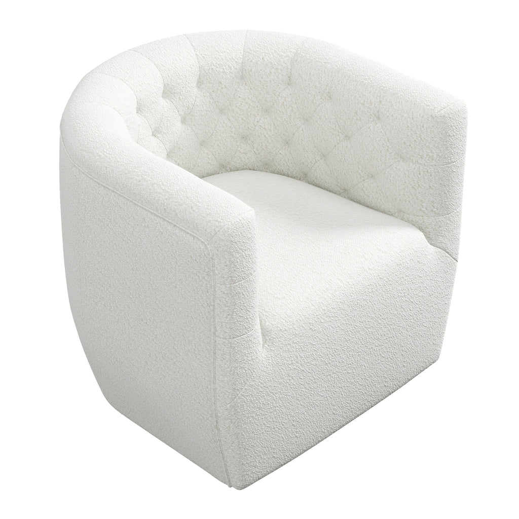Lotte Cream Boucle Swivel Chair  | MidinMod | Houston TX | Best Furniture stores in Houston