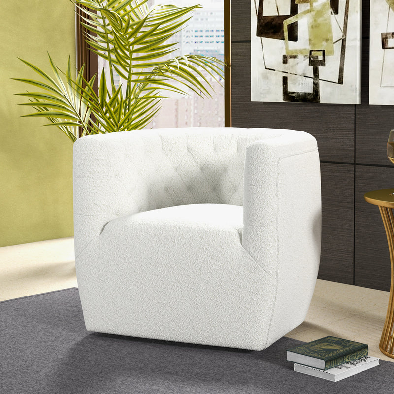 Lotte Cream Boucle Swivel Chair  | MidinMod | Houston TX | Best Furniture stores in Houston
