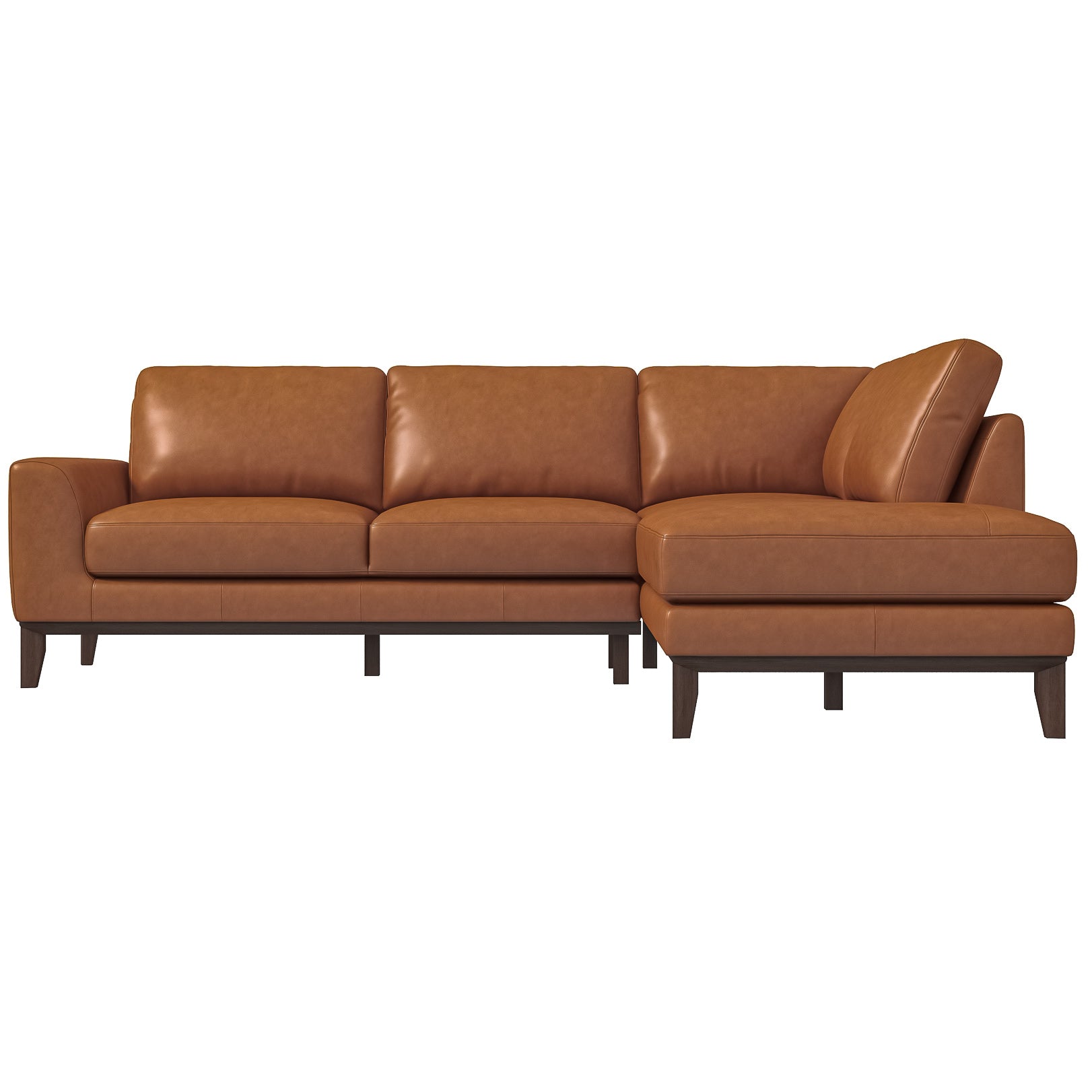 Mayfair Sectional  Sofa - Tan Leather Right Facing | MidinMod | TX | Best Furniture stores in Houston