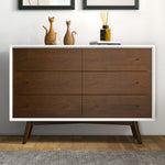 Noak White Walnut Dresser - 6 Drawer | MidinMod | Houston TX | Best Furniture stores in Houston