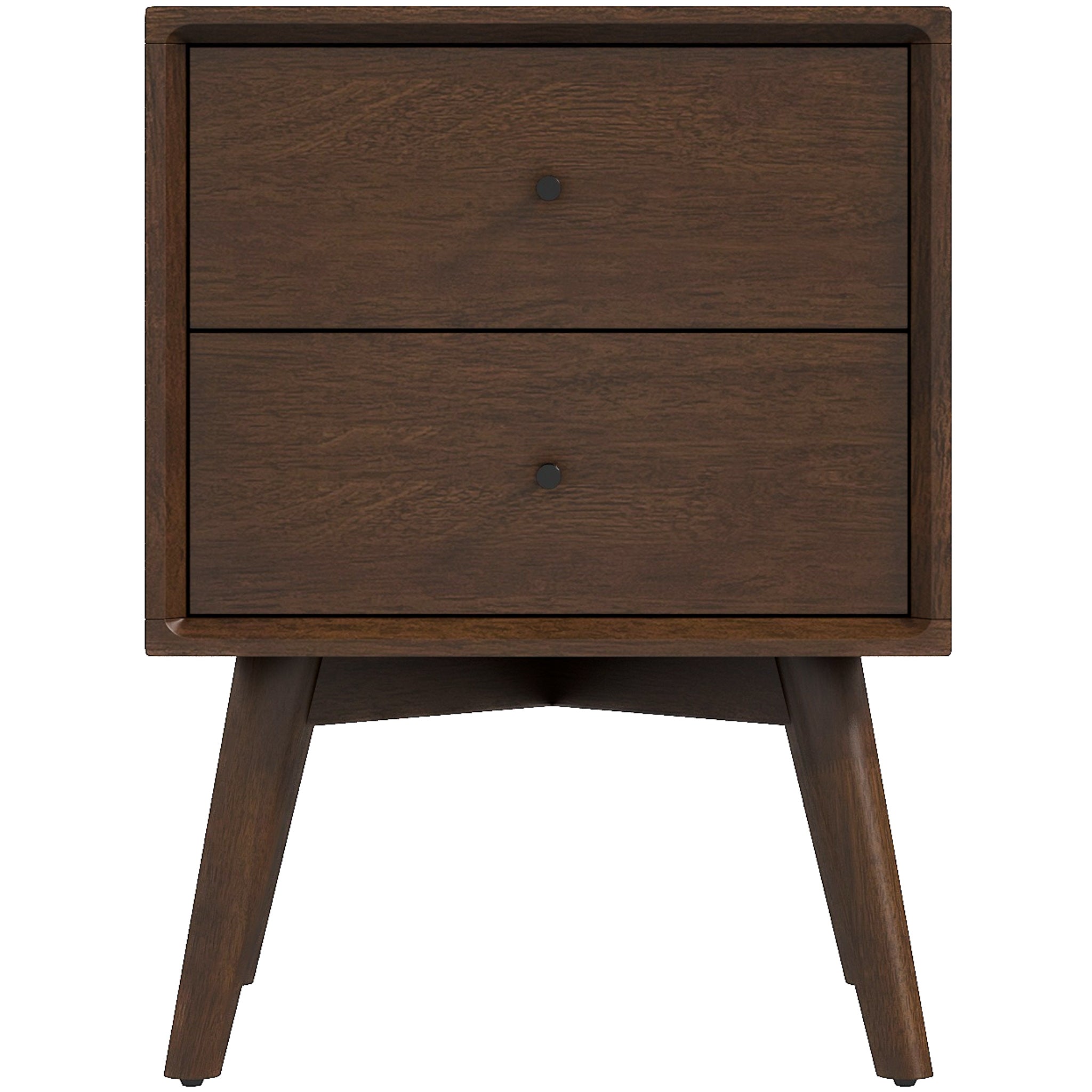 Noak Mid Century Modern Style Night Stand Walnut 2-Drawers - MidinMod