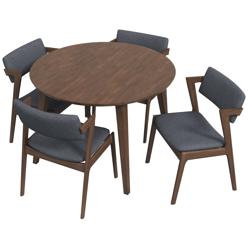 Palmer Dining set - 4 Ricco Dark Gray Chairs Walnut | MidinMod | TX | Best Furniture stores in Houston