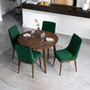 Palmer Walnut Dining Set - 4 Brighton Green Velvet Chairs | MidinMod | TX | Best Furniture stores in Houston