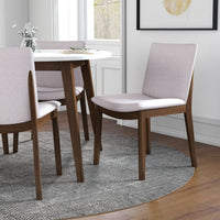 Palmer (White) Dining Set with 4 Virginia (Beige) Dining Chairs | Mid in Mod | Houston TX | Best Furniture stores in Houston