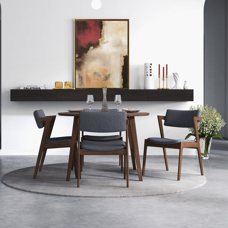 Palmer Dining set - 4 Ricco Dark Gray Chairs Walnut | MidinMod | TX | Best Furniture stores in Houston