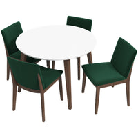Palmer White Dining Set - 4 Virginia Green Chairs | MidinMod | TX | Best Furniture stores in Houston