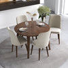 Palmer Dining set with 4 Evette Beige Dining Chairs (Walnut) | Mid in Mod | Houston TX | Best Furniture stores in Houston