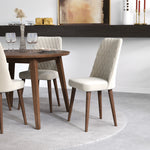 Palmer Dining set with 4 Evette Beige Dining Chairs (Walnut) | Mid in Mod | Houston TX | Best Furniture stores in Houston