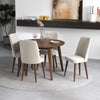 Palmer Dining set with 4 Evette Beige Dining Chairs (Walnut) | Mid in Mod | Houston TX | Best Furniture stores in Houston