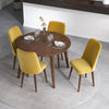 Palmer Dining set with 4 Evette Gold Dining Chairs (Walnut) | Mid in Mod | Houston TX | Best Furniture stores in Houston