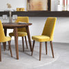 Palmer Dining set with 4 Evette Gold Dining Chairs (Walnut) | Mid in Mod | Houston TX | Best Furniture stores in Houston