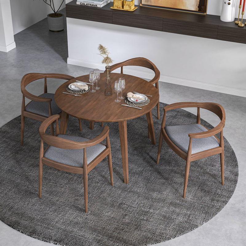 Palmer Dining set - 4 Freya Grey Dining Chairs Walnut | MidinMod | TX | Best Furniture stores in Houston