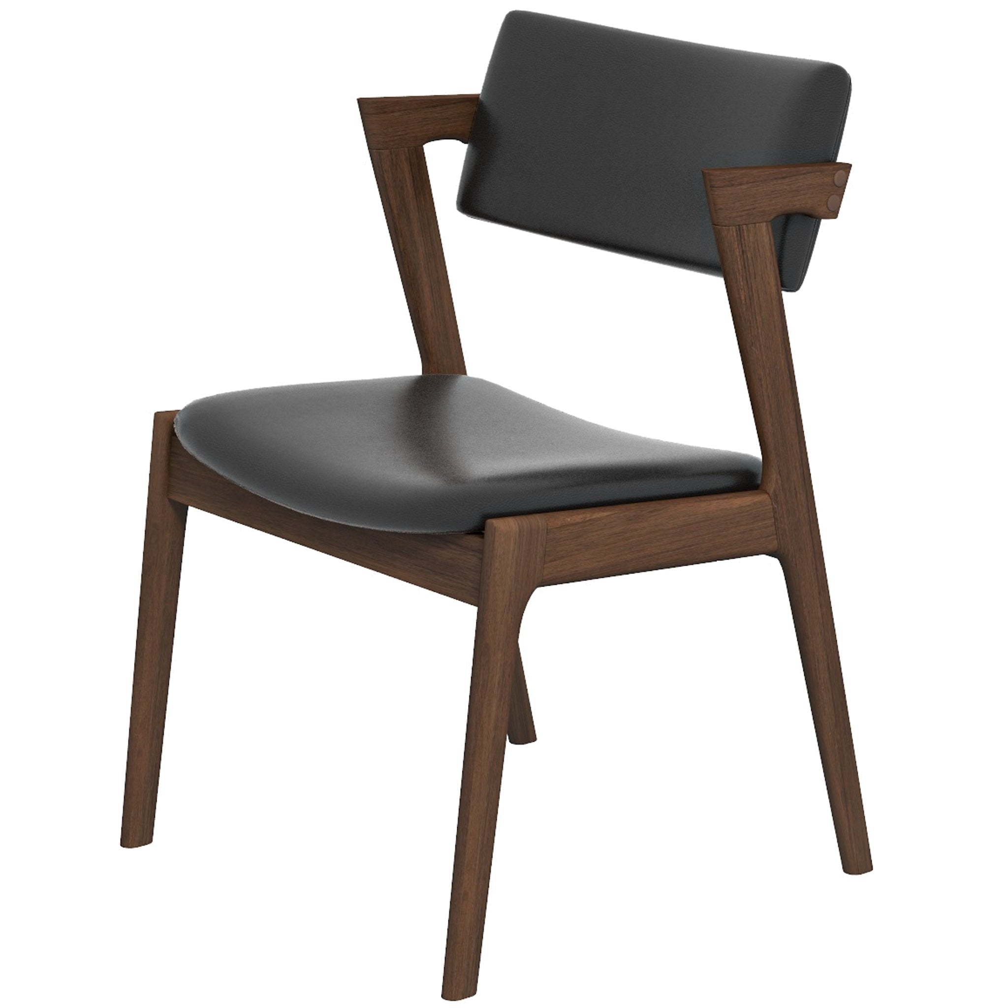 Ricco Dining Chair Black Leather Set of 2 - MidinMod