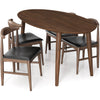 Rixos Walnut Dining Set - 4 Winston Black Leather Chairs | MidinMod | TX | Best Furniture stores in Houston