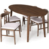 Rixos Walnut Oval Dining Set - 4 Winston Beige Chairs | MidinMod | TX | Best Furniture stores in Houston