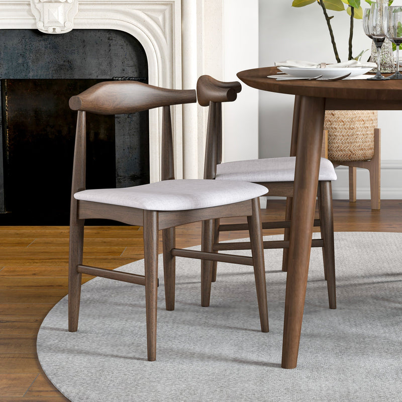 Rixos Walnut Oval Dining Set - 4 Winston Beige Chairs | MidinMod | TX | Best Furniture stores in Houston