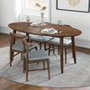 Rixos Walnut Oval Dining Set - 4 Winston Grey Chairs | MidinMod | TX | Best Furniture stores in Houston