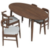 Rixos Walnut Dining Set - 4 Zola Grey Dining Chairs | MidinMod | TX | Best Furniture stores in Houston
