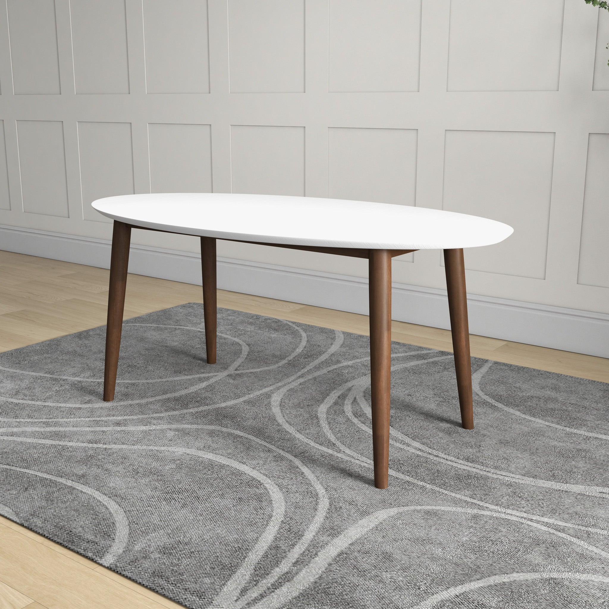 Rixos Oval Dining Table White Top | Mid in Mod | Houston TX | Best Furniture stores in Houston