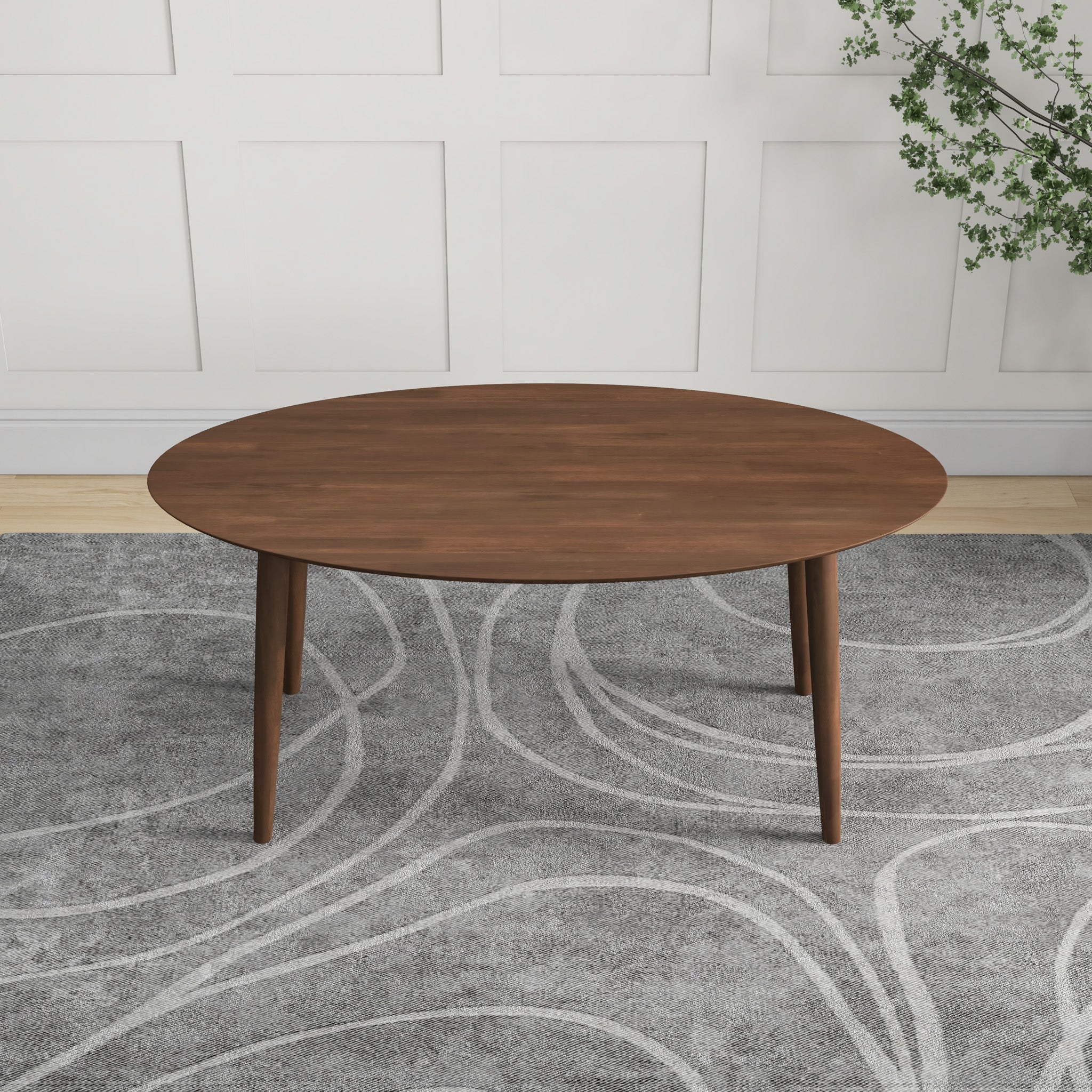 Rixos Oval Dining Table Walnut Top - MidinMod