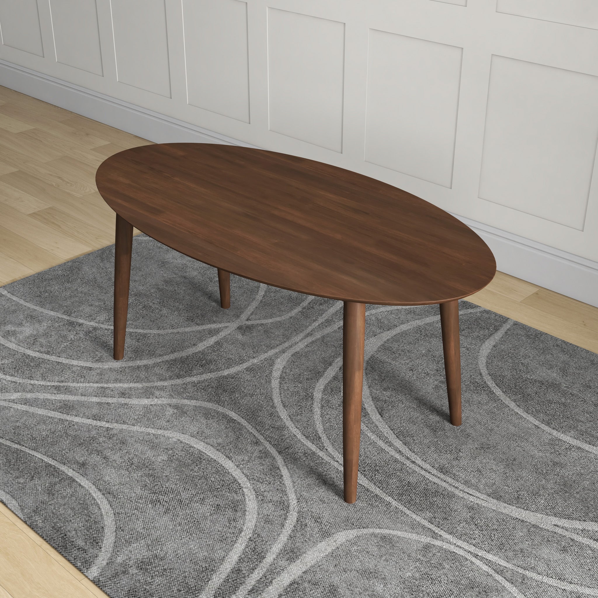 Rixos Oval Dining Table Walnut Top - MidinMod