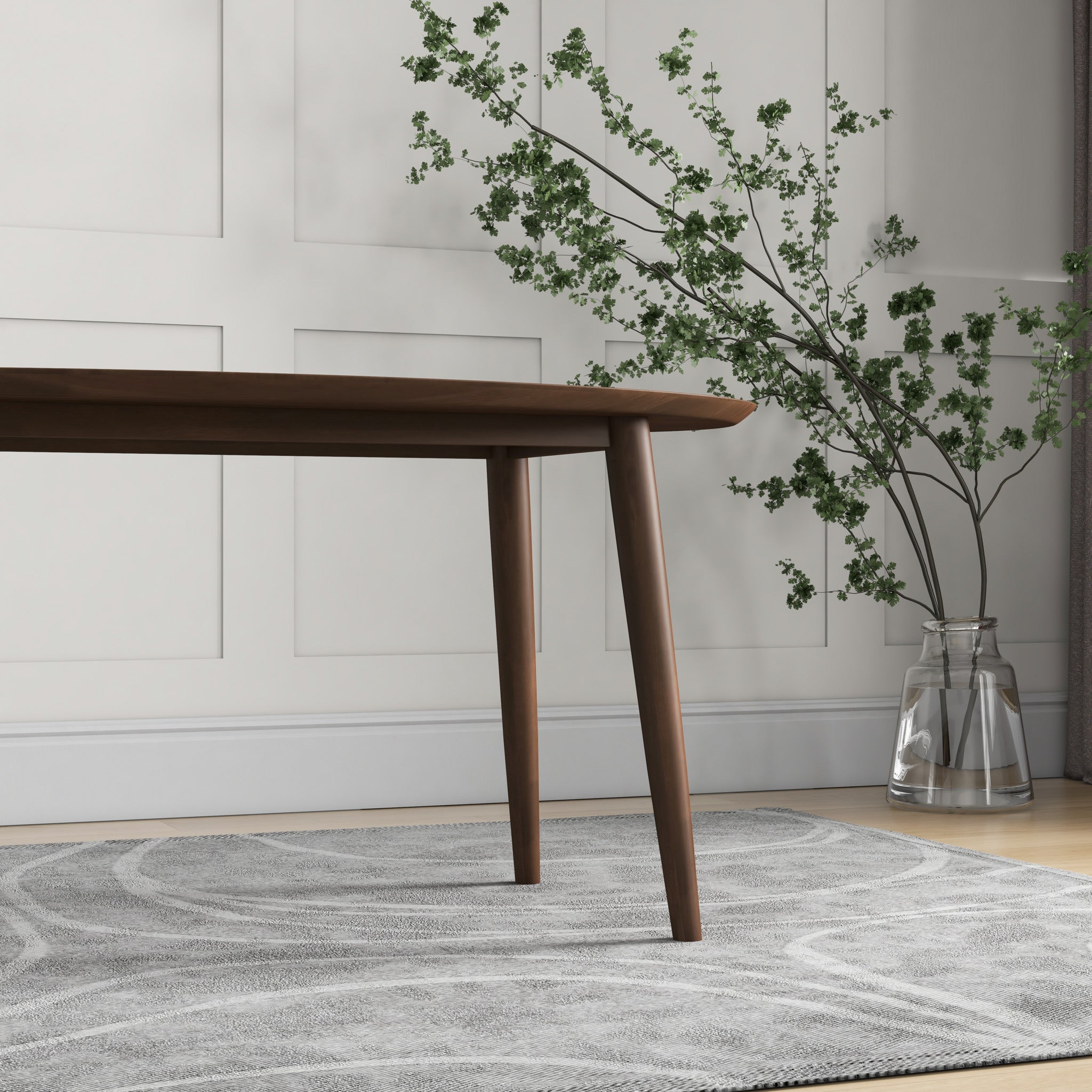 Rixos Oval Dining Table Walnut Top - MidinMod
