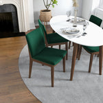 Rixos White Dining set - 4 Virginia Green Velvet Chairs | MidinMod | TX | Best Furniture stores in Houston