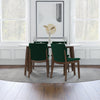 Rixos White Dining set - 4 Virginia Green Velvet Chairs | MidinMod | TX | Best Furniture stores in Houston
