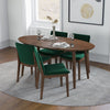 Rixos Walnut Dining set - 4 Virginia Green Velvet Chairs | MidinMod | TX | Best Furniture stores in Houston