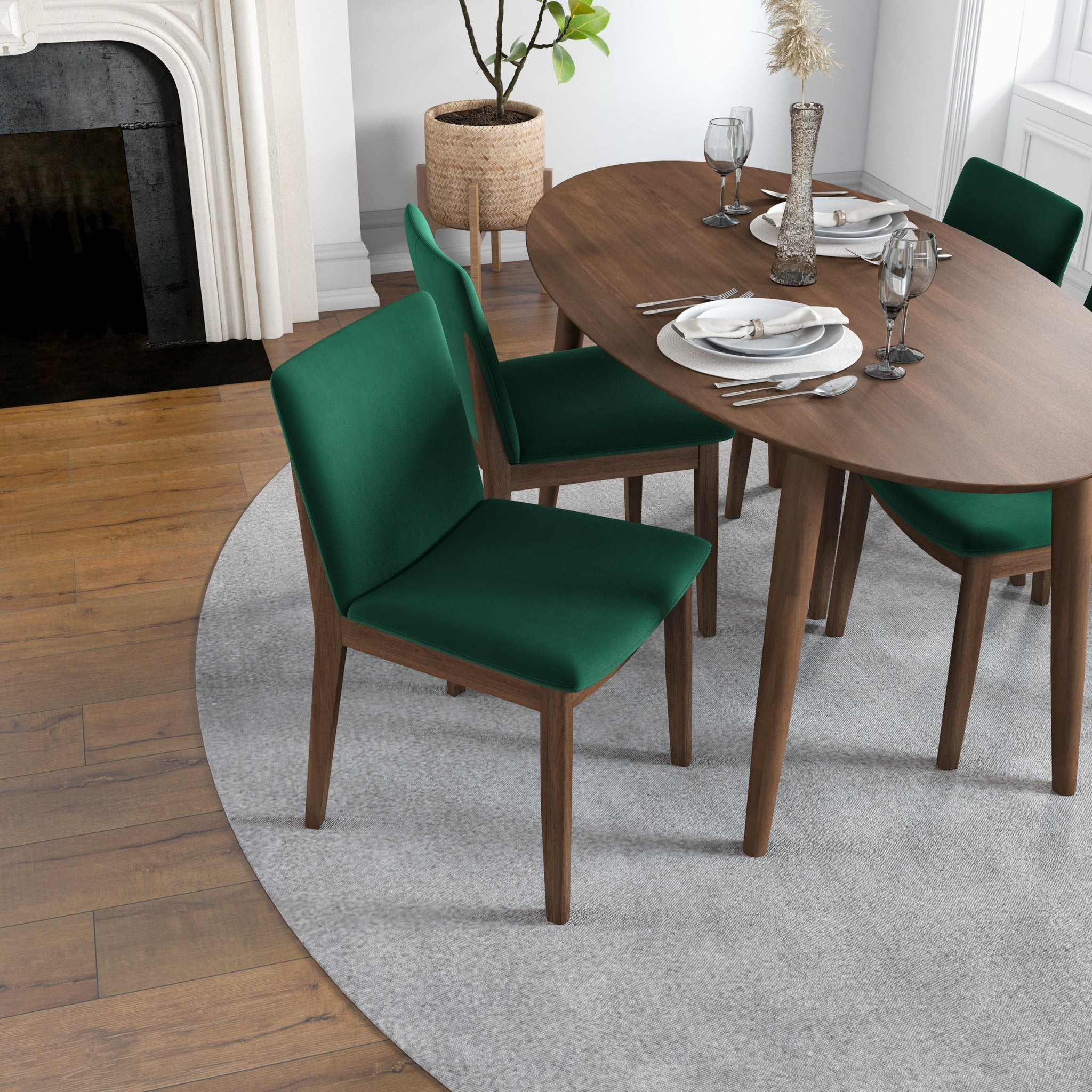 Green kitchen table discount chairs