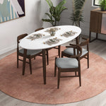 Rixos White Top Dining Set - 4 Zola Grey Chairs  | MidinMod | TX | Best Furniture stores in Houston